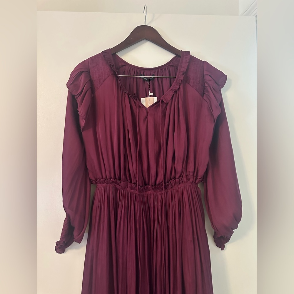 NWT Anna Khan & Sowears Plum Ruffle Maxi Dress Size Small - Picture 5 of 11